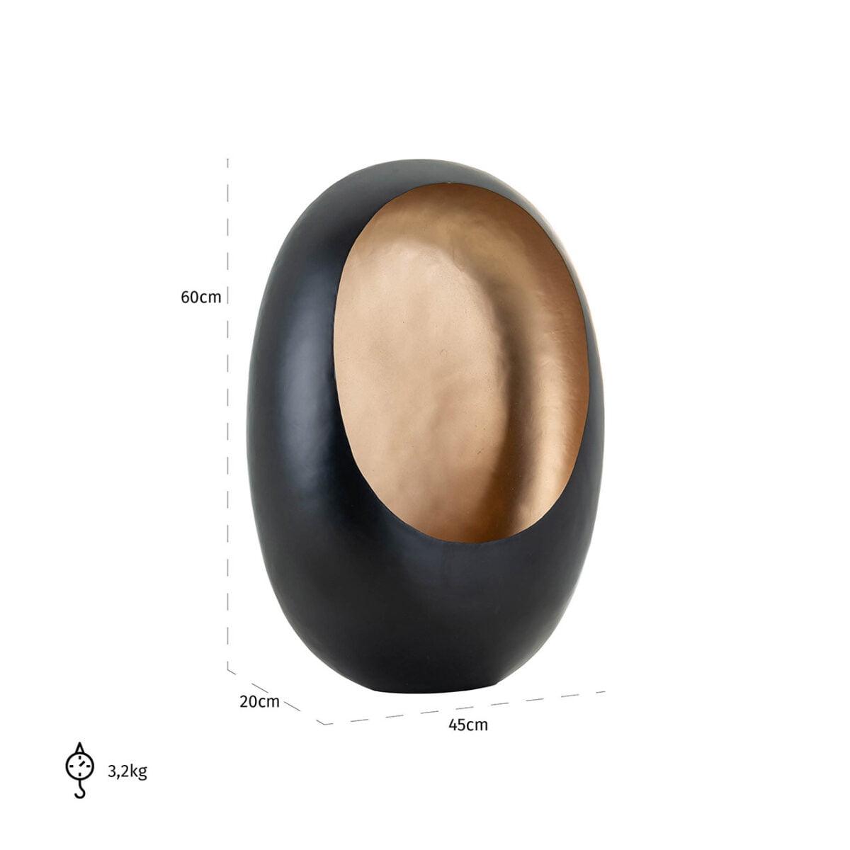 Richmond Kandelaar Raylan Zwart Goud Groot