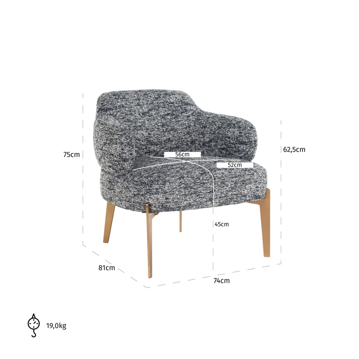 Richmond Fauteuil Venus Zwart Boho